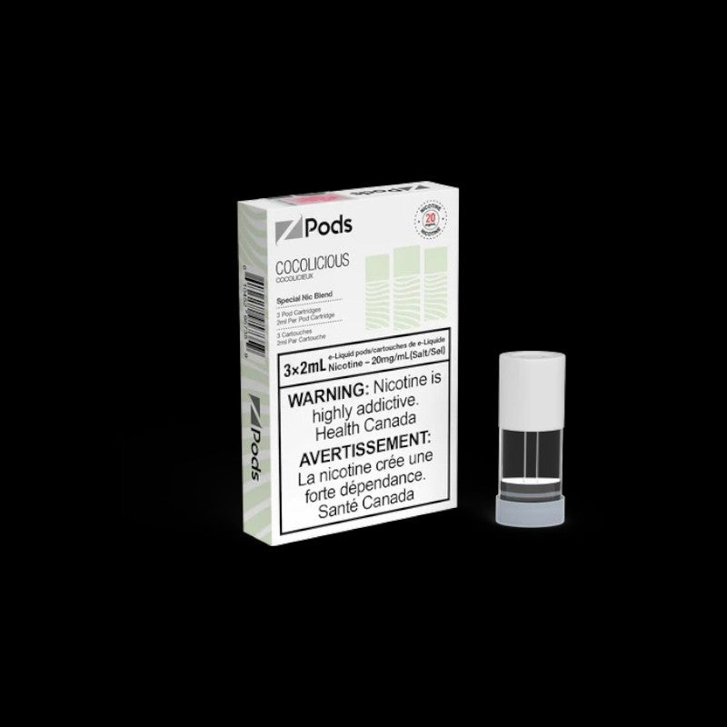 Z Pods Blue Raspberry flavour pod with potent 20mg nicotine blend combining salt nic and freebase e-liquid, delivering smooth yet powerful throat hit, perfect for Ontario and Quebec vapers