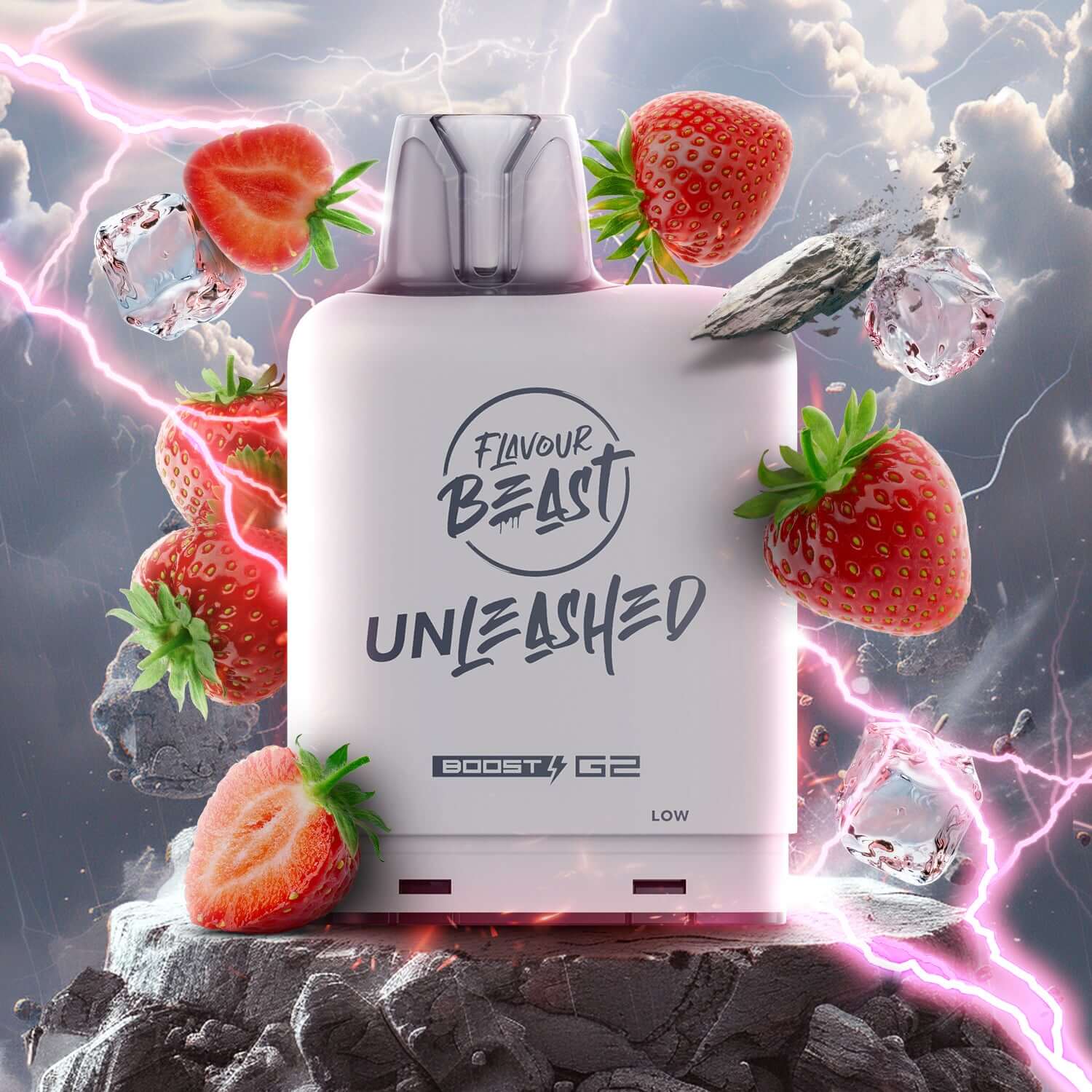 Flavour Beast Level X Unleashed Boost G2 Pod 25K, Epic Grape Ice flavour pod with Boost Mode for double intense vaping flavour, 25,000 puffs, premium pod performance, designed for Ontario and Quebec vapers.