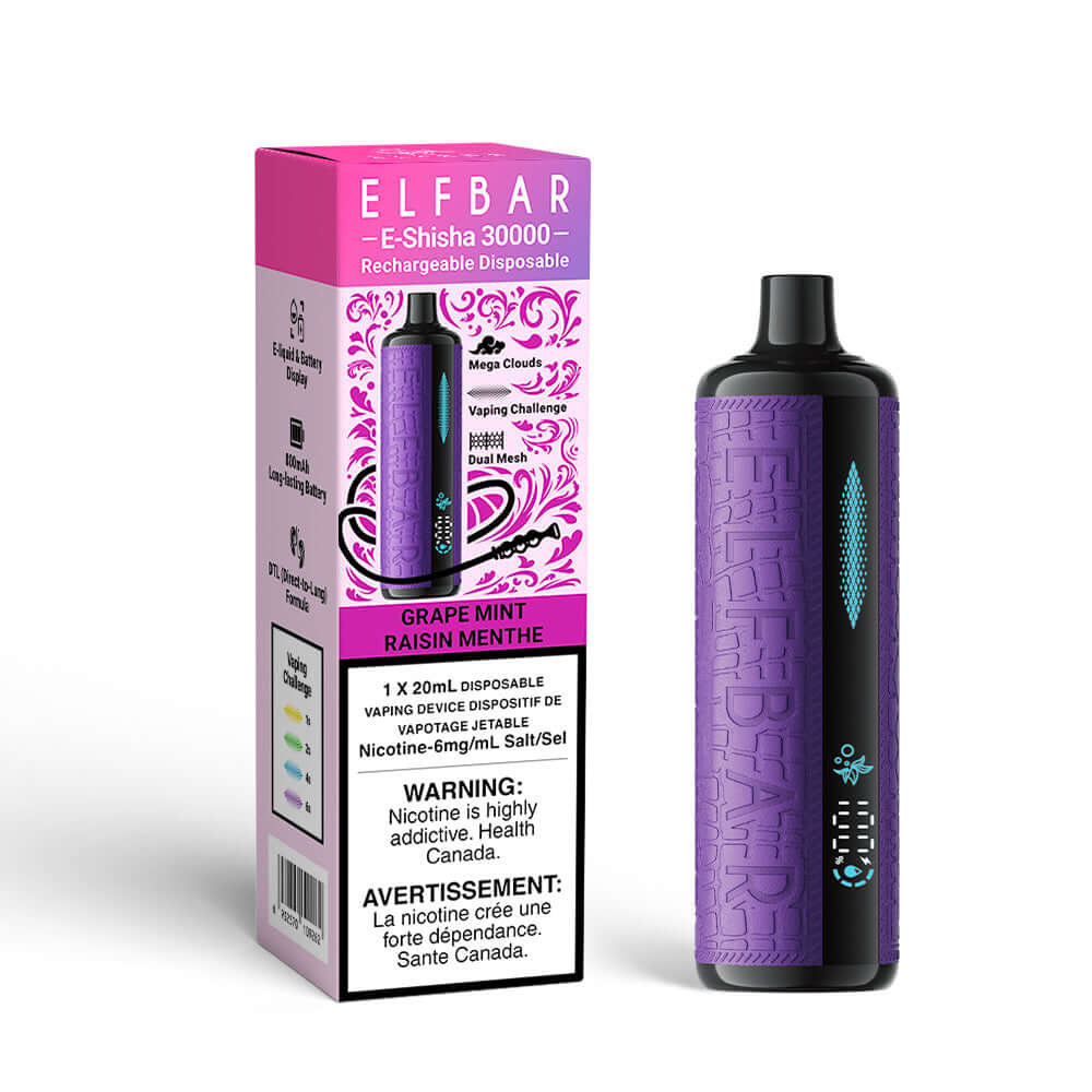 Grape Mint Elf Bar E-Shisha Rechargeable Disposable