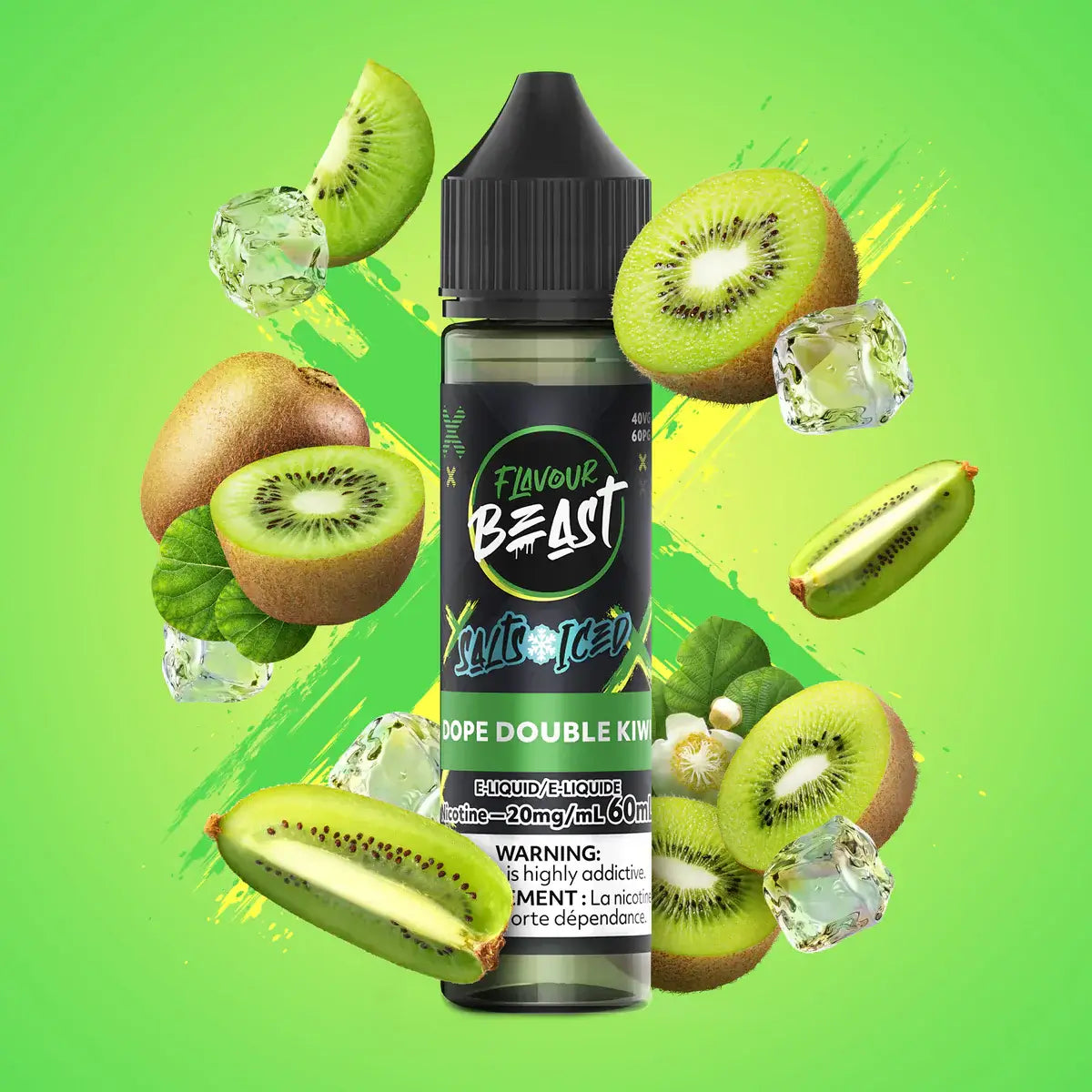 Flavour Beast E-Liquid - Salt Iced, Weekend Watermelon flavour, 60mL bottle with 20mg/mL nicotine strength, bold and smooth rich vaping experience, perfect for Ontario and Quebec vapers.
