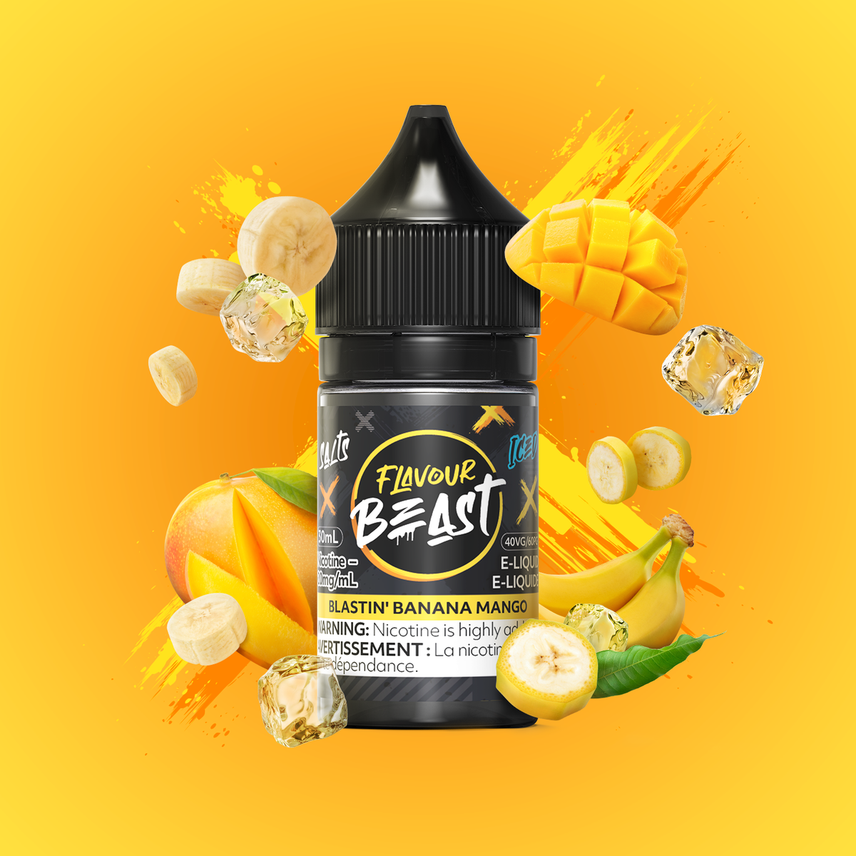 Flavour Beast E-Liquid Salt 30mL Blasin Banana Mango Iced - Supa Vapes