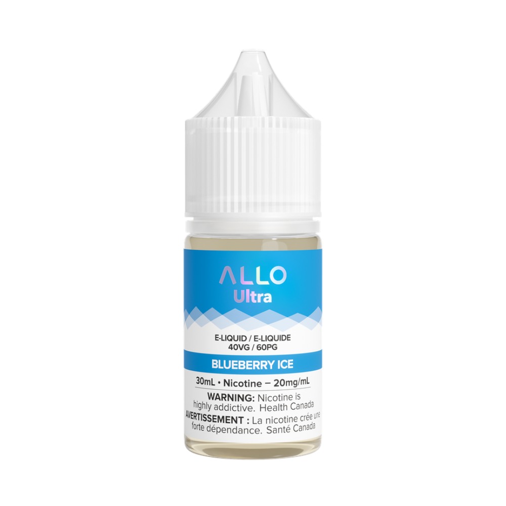 Allo Ultra Blueberry Ice 30mL 20mg Salt Nic E-Liquid bottle