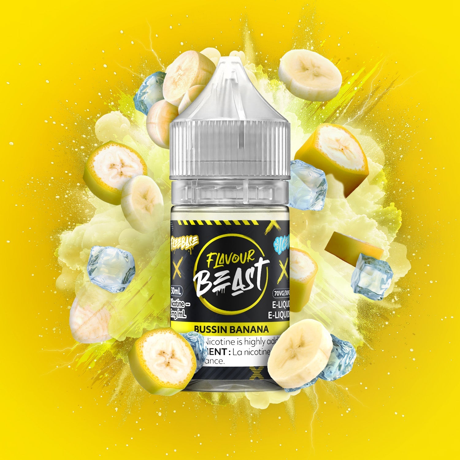 Flavour Beast E-Liquid Salt 30mL Bussin' Banana Iced - Supa Vapes