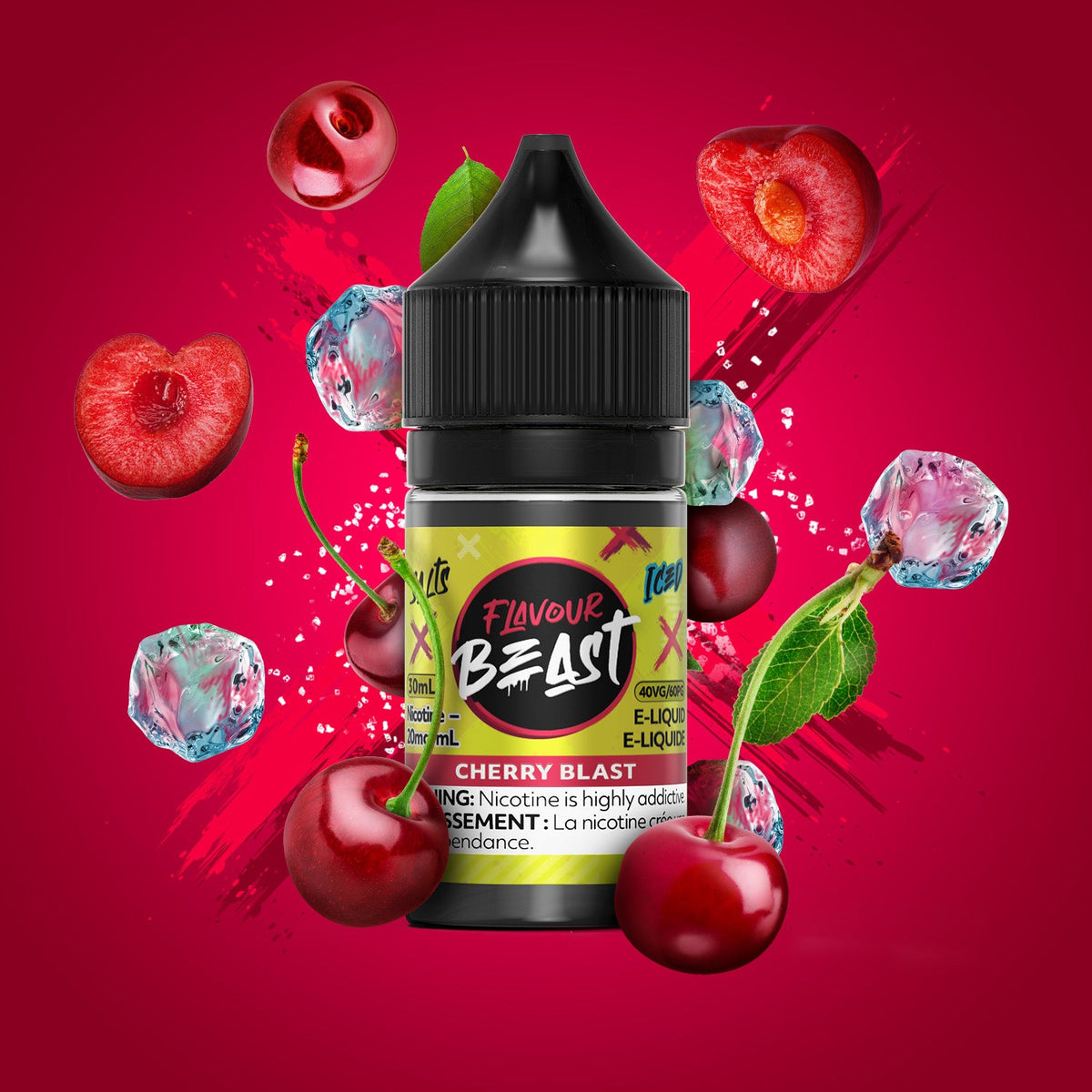 Flavour Beast E-Liquid Salt 30mL Cherry Blast Iced - Supa Vapes