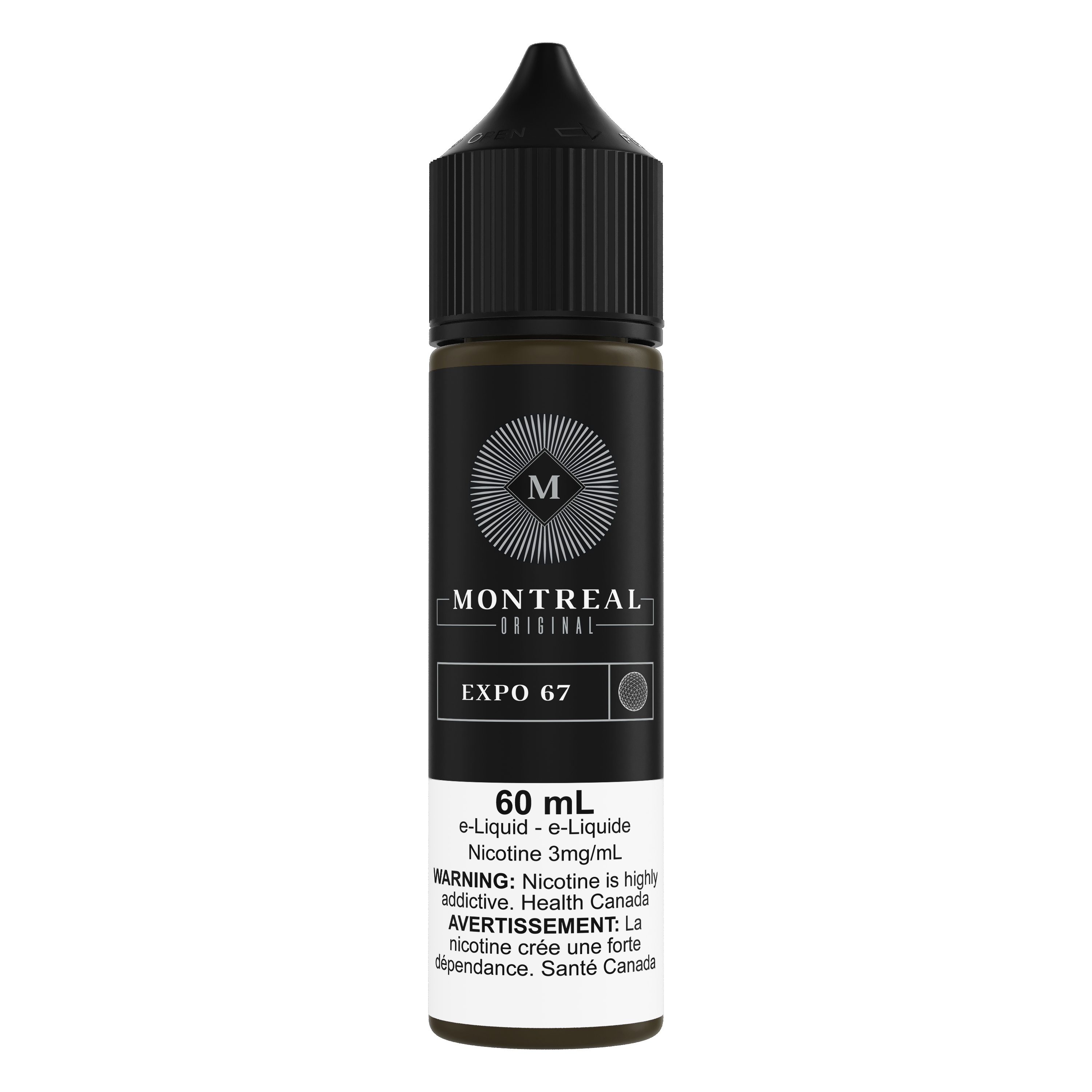 MTL Original Freebase 50/50 e-liquid, 60mL bottle, smooth Montreal-inspired blend for mouth-to-lung vaping.