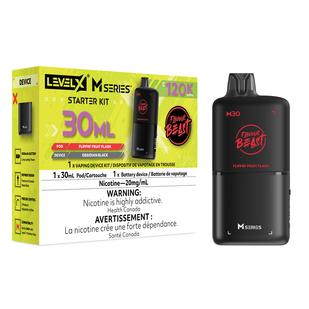 Flavour Beast Level X M Series Starter Kit 30mL Flippin' Fruit Flash - Supa Vapes