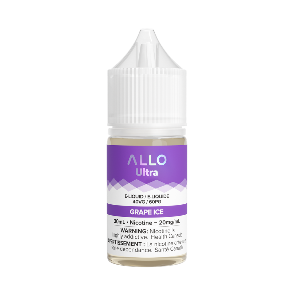 Allo Ultra Grape Ice 30mL 20mg Salt Nic E-Liquid bottle