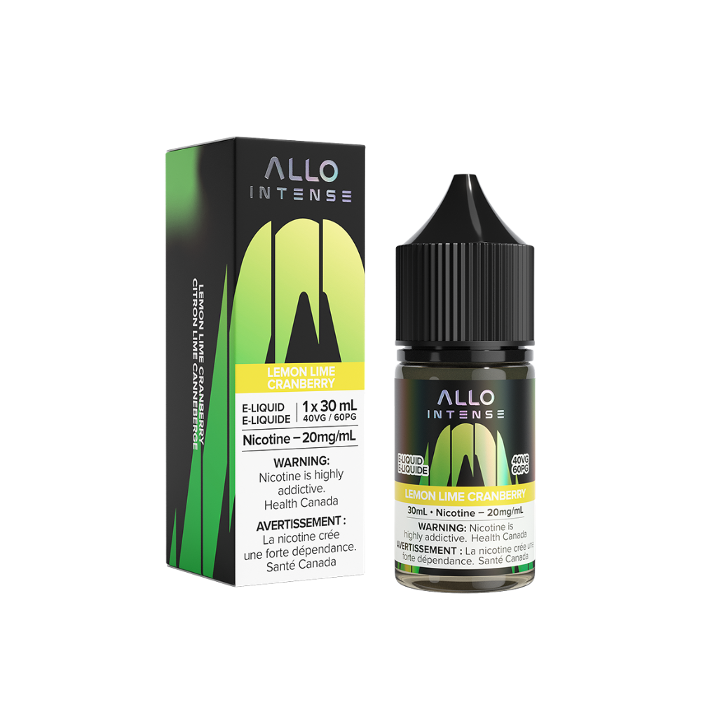 Allo Intense Lemon Lime Cranberry 30mL 20mg Salt Nic E-Liquid bottle