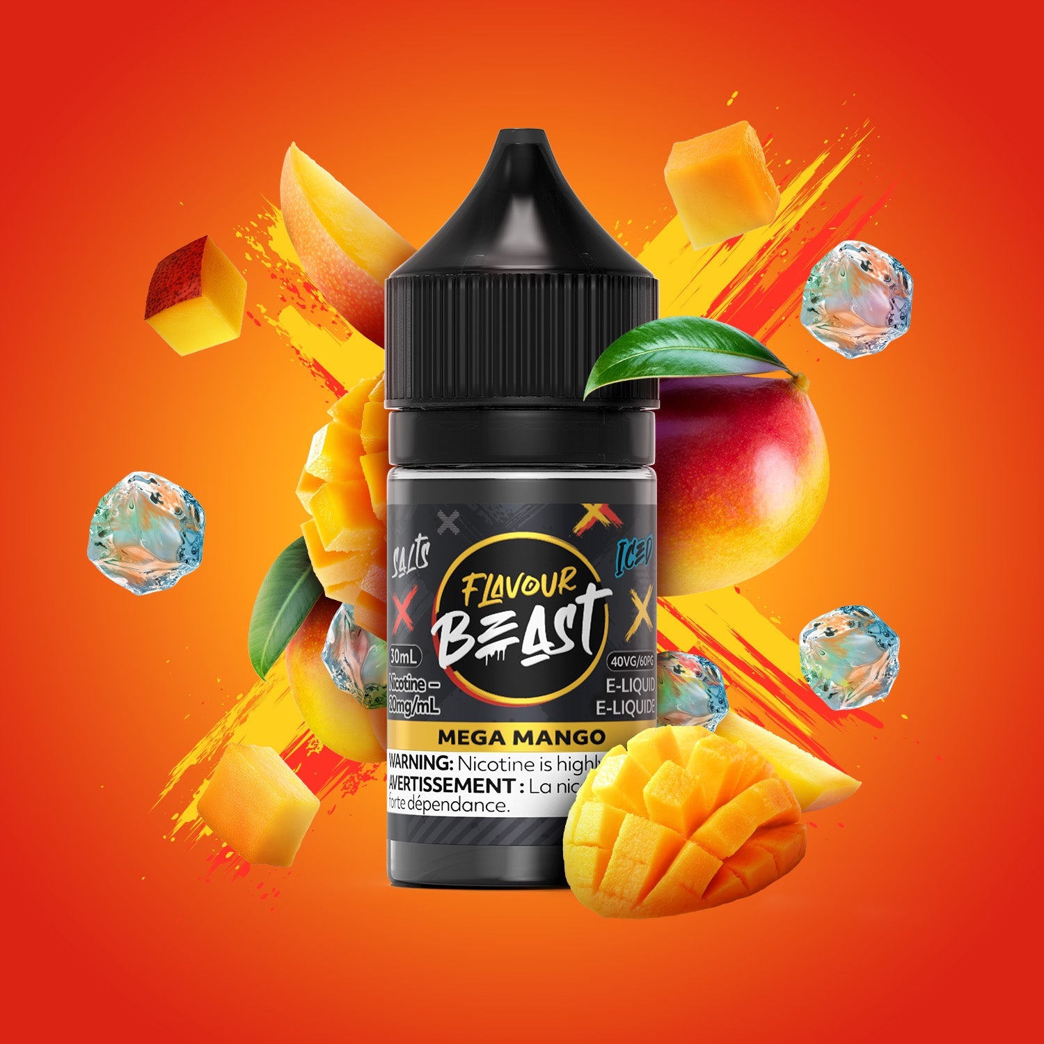 Flavour Beast E-Liquid Salt 30mL Mega Mango Iced - Supa Vapes