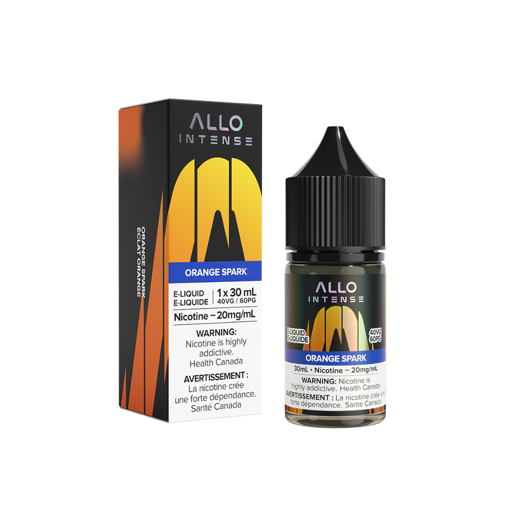 Allo Intense Orange Spark 30mL 20mg Salt Nic E-Liquid bottle