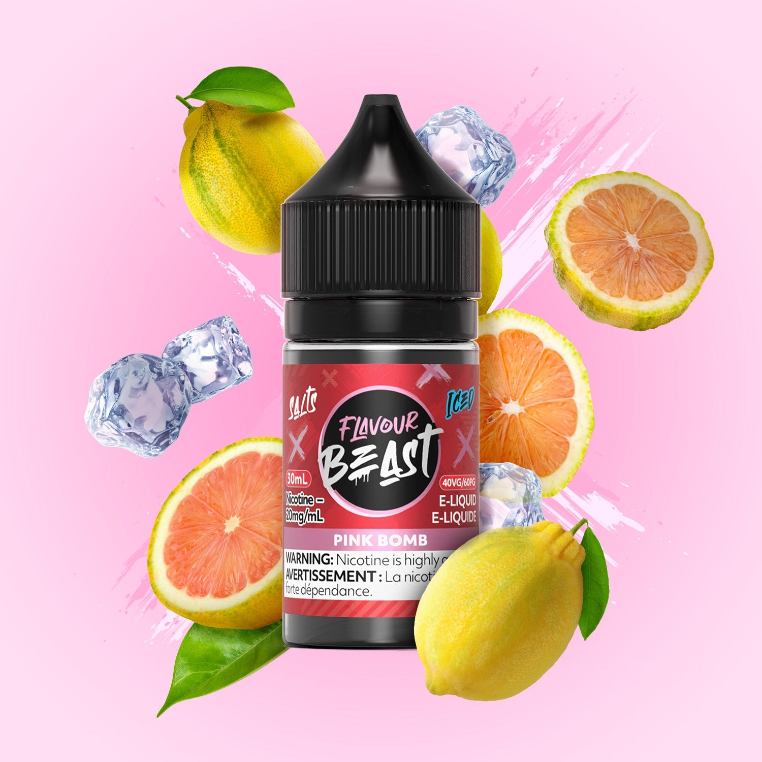 Flavour Beast E-Liquid Salt 30mL Pink Bomb Iced - Supa Vapes
