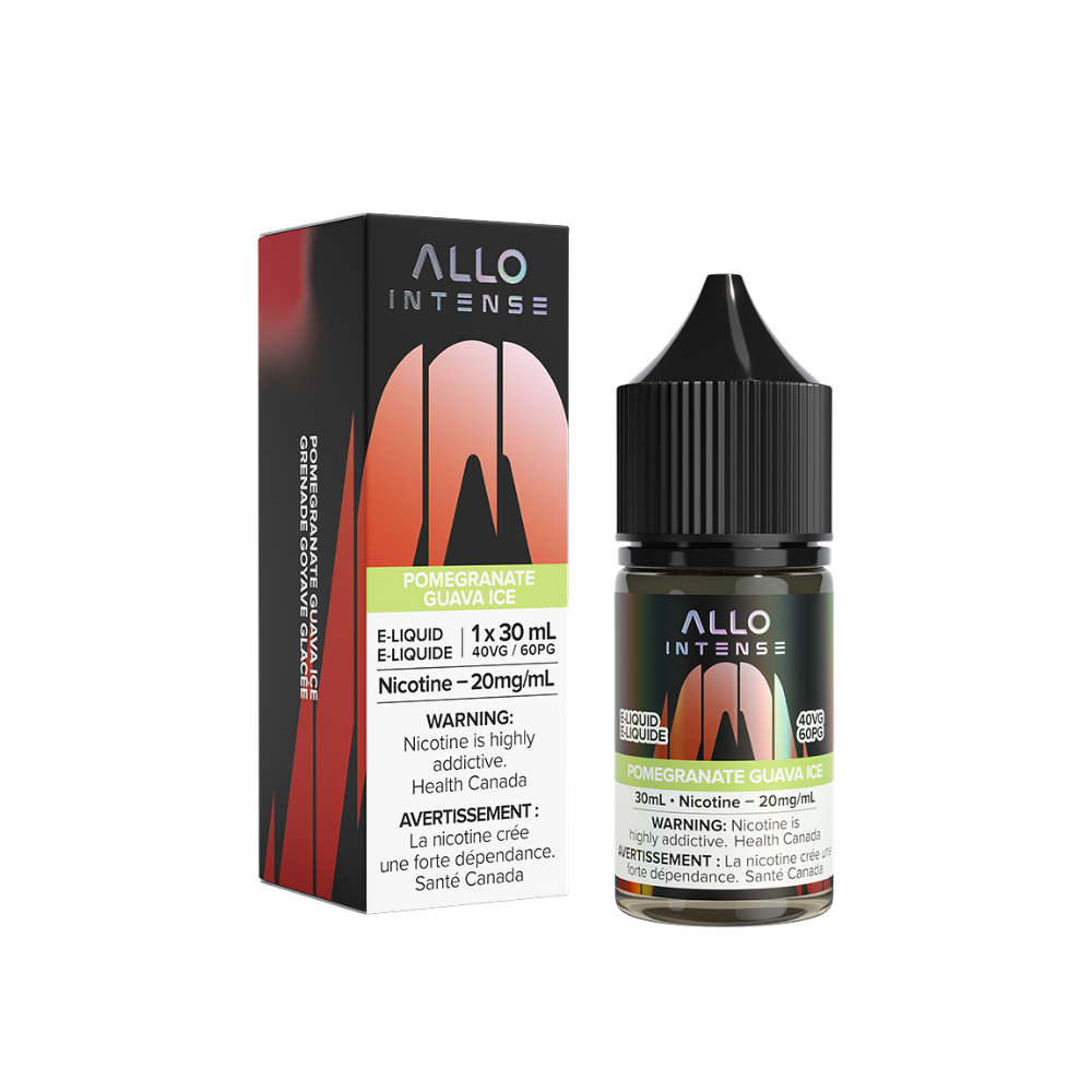 Allo Intense Pomegranate Guava Ice 30mL 20mg Salt Nic E-Liquid bottle