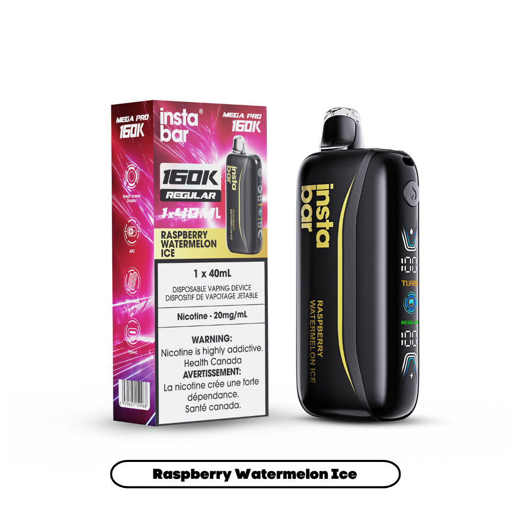 Insta Bar Mega Pro 160K Raspberry Watermelon Ice Disposable Vape - Supa Vapes
