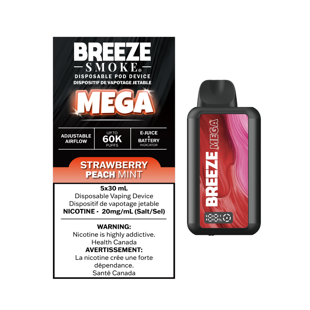Breeze Mega 30mL - Strawberry Peach Mint