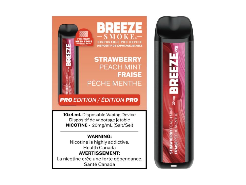 Breeze Pro 20mg Disposable Vape - Strawberry Peach Mint
