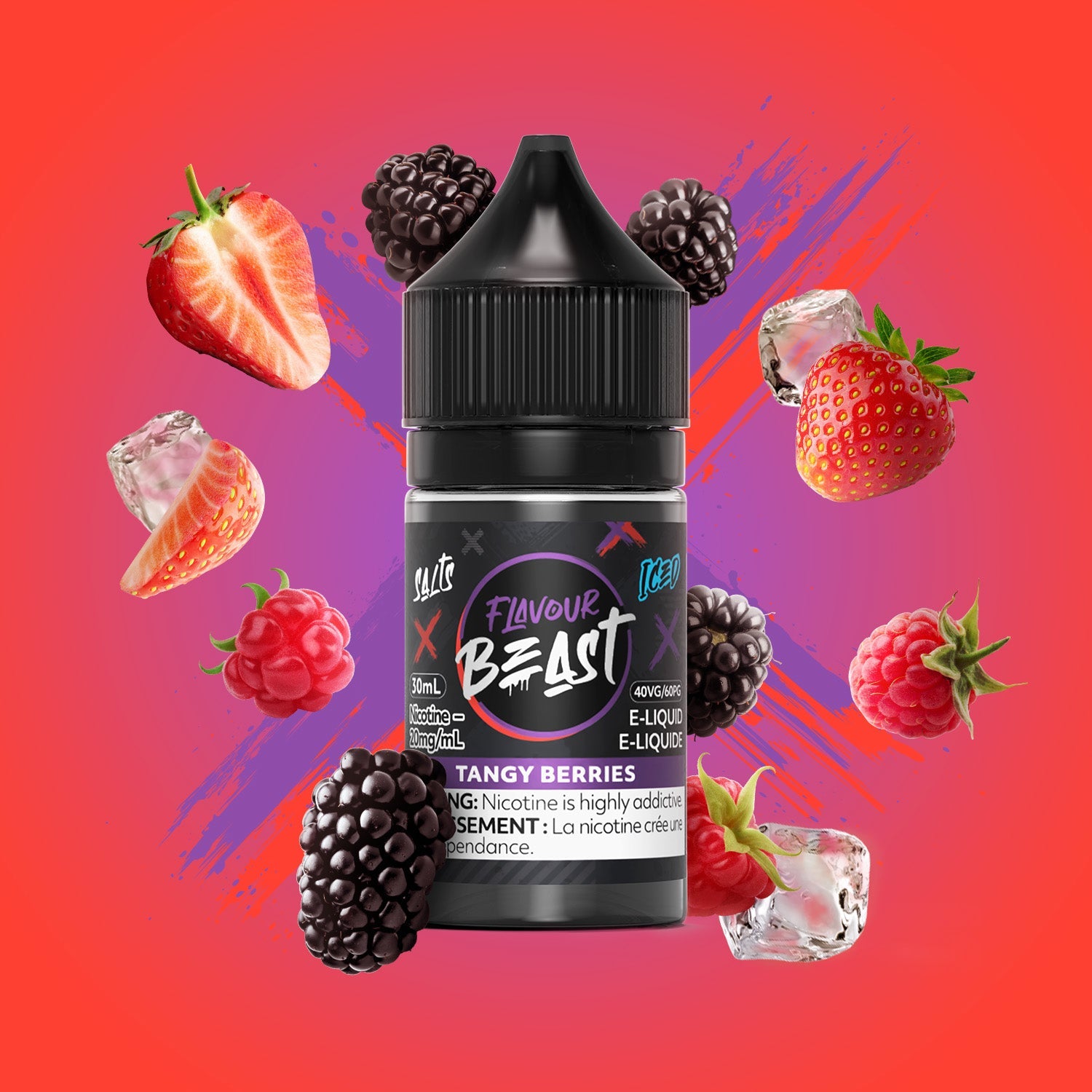 Flavour Beast E-Liquid Salt 30mL Tangy Berries Iced - Supa Vapes