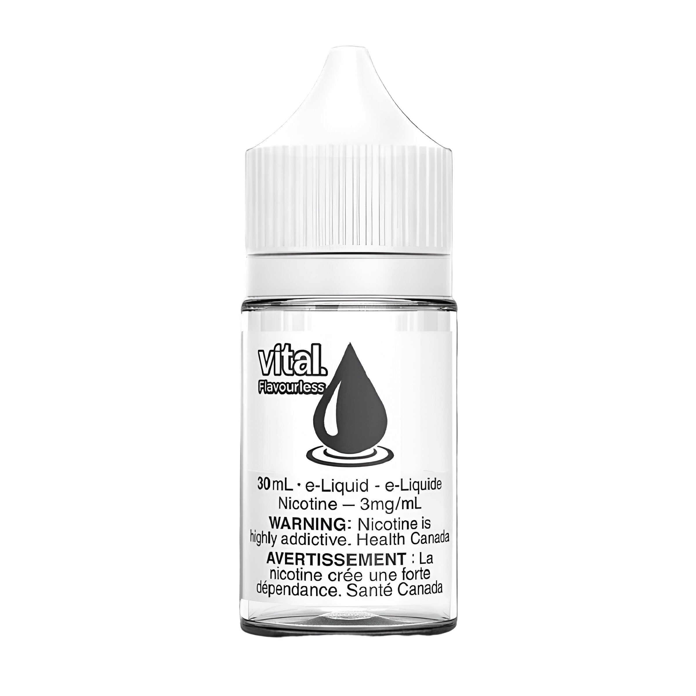 VITAL 30mL e-liquid, Flavourless, 0 mg nicotine, smooth and consistent vapor, ideal for Ontario and Quebec vapers.