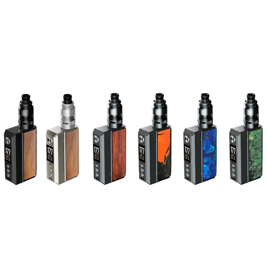 VOOPOO Drag 4 Starter Kit, Black Walnut color, dual 18650 batteries, Gene.TT 2.0 chipset with 4ml UFORCE-K tank, optimized for smooth vaping in Ontario and Quebec.