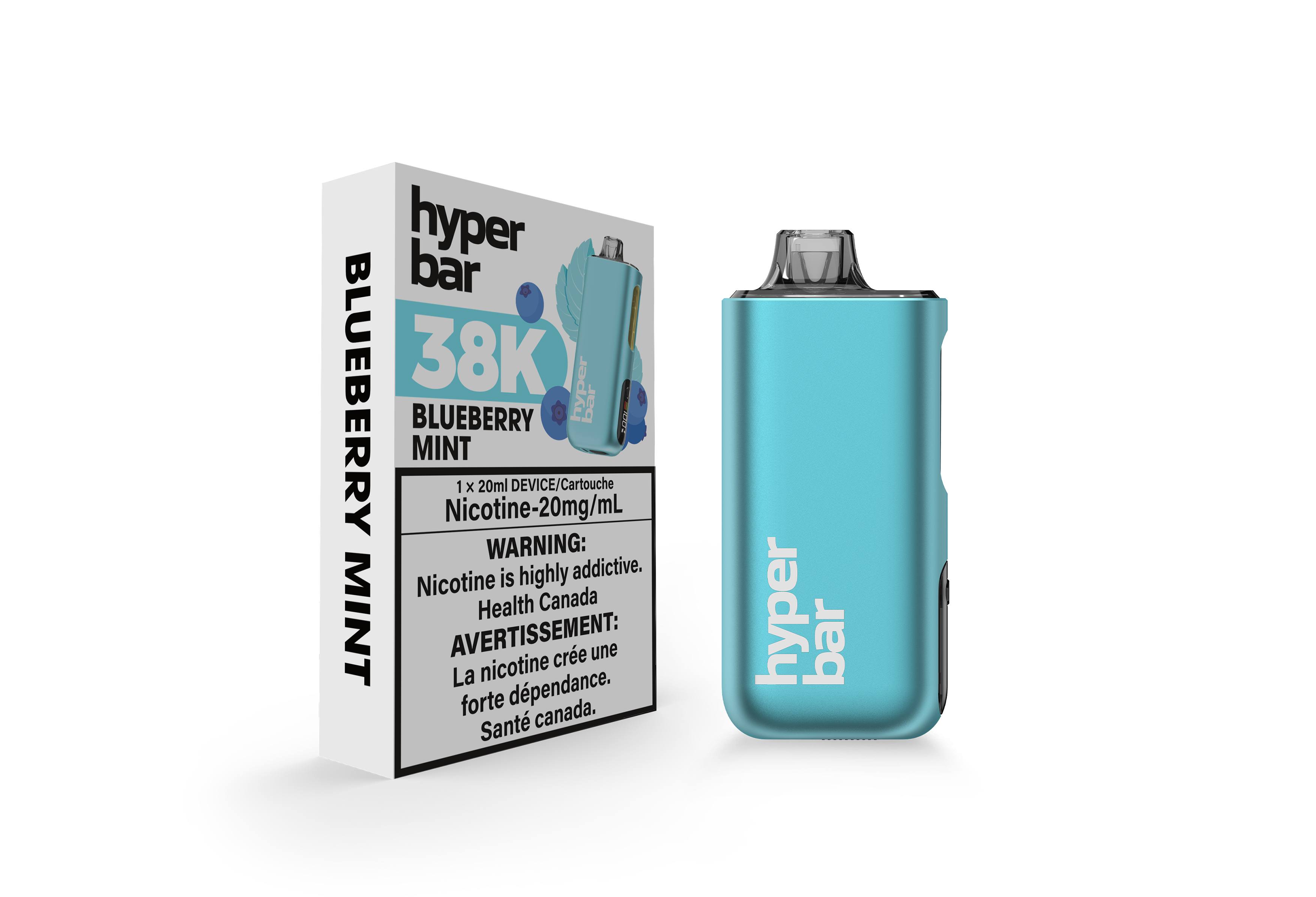 Hyperbar BE38000 disposable vape, Sakura Grape flavor, 38,000 puffs, rechargeable battery with smart LED display, sleek design, premium convenience and flavor for Ontario and Quebec vapers.