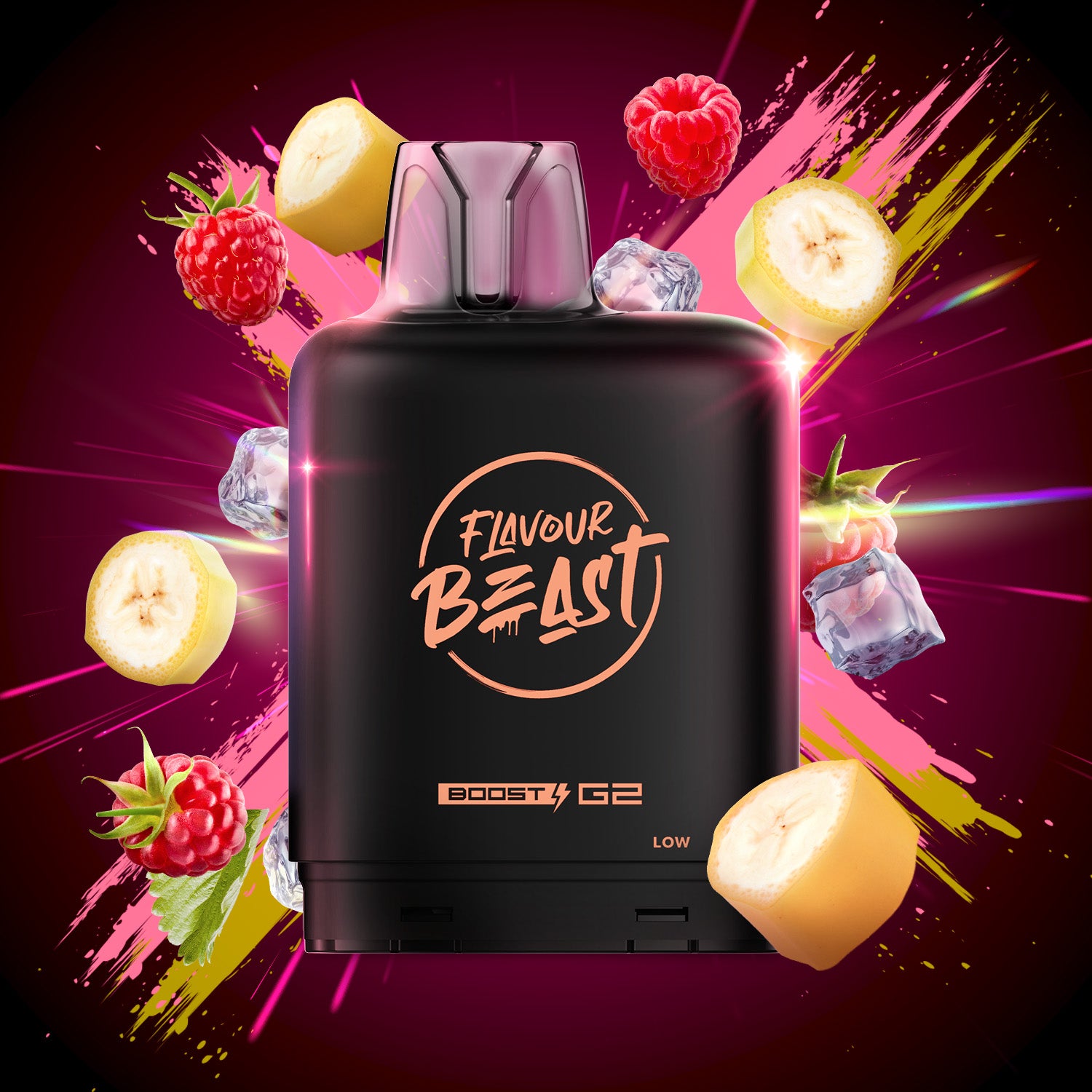 Flavour Beast Level X Boost 25K, Super Spearmint flavour, 25,000 puffs capacity with 20mL pre-filled pod, premium hybrid vape pod optimized for Ontario and Quebec vapers.