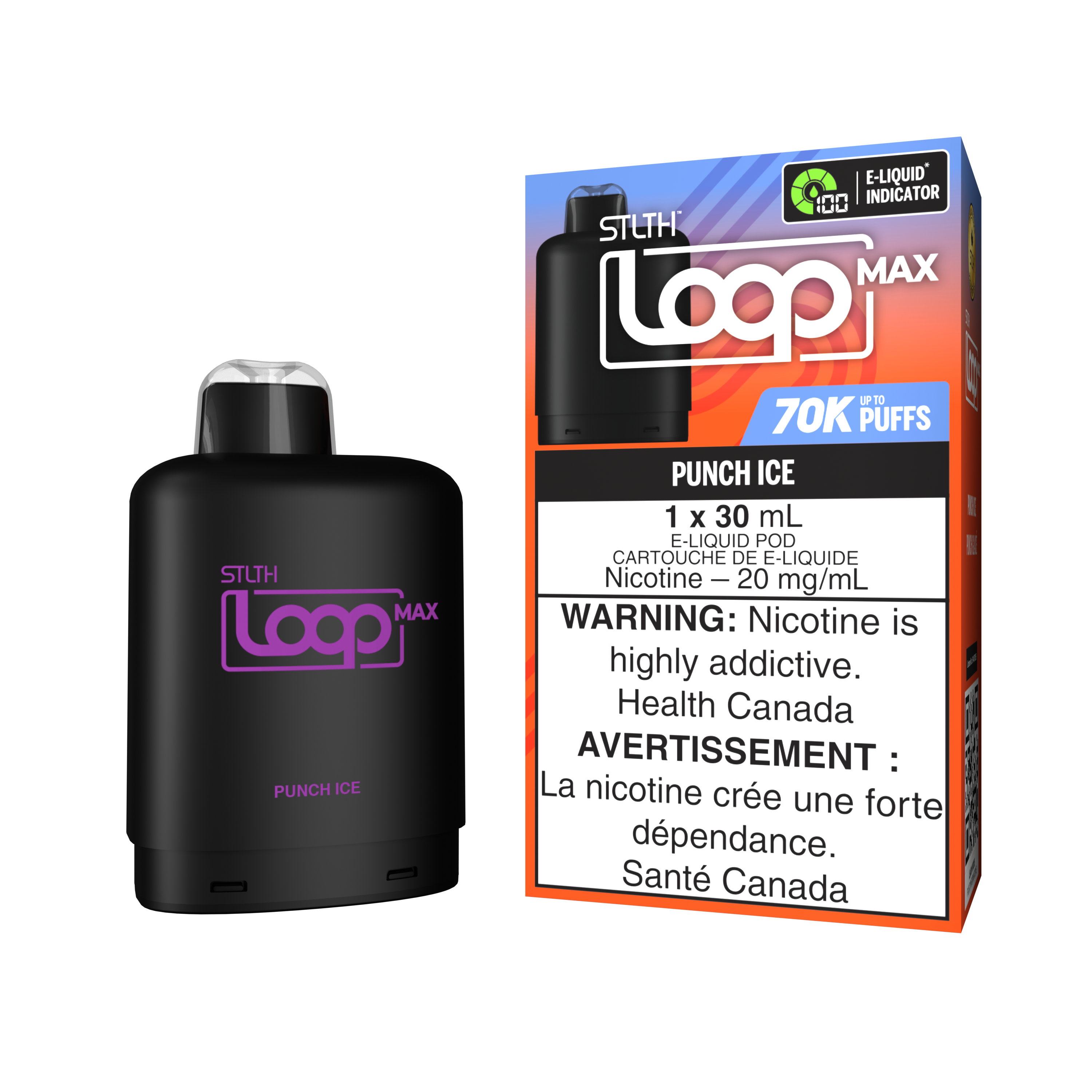 STLTH Loop MAX 70K rechargeable vape — Punch Ice flavour | Supa Vapes Canada