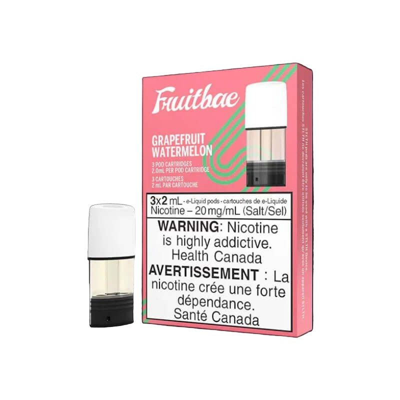 STLTH FRUITBAE Pod, Grapefruit Watermelon flavour, 20mg salt nicotine, smooth and fruit-forward vaping experience, ideal for Ontario and Quebec customers.