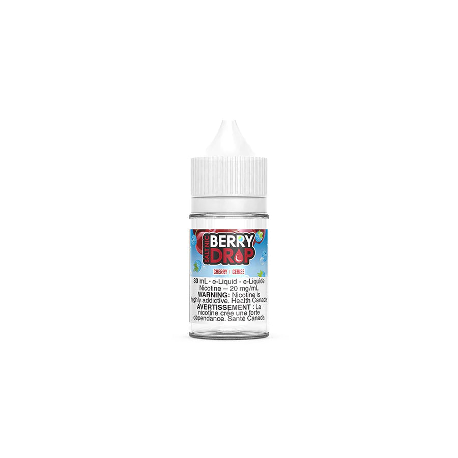 Berry Drop Salt Peach flavour, 12mg nicotine, 30mL fruity vape juice, smooth and ideal for Ontario and Quebec customers.