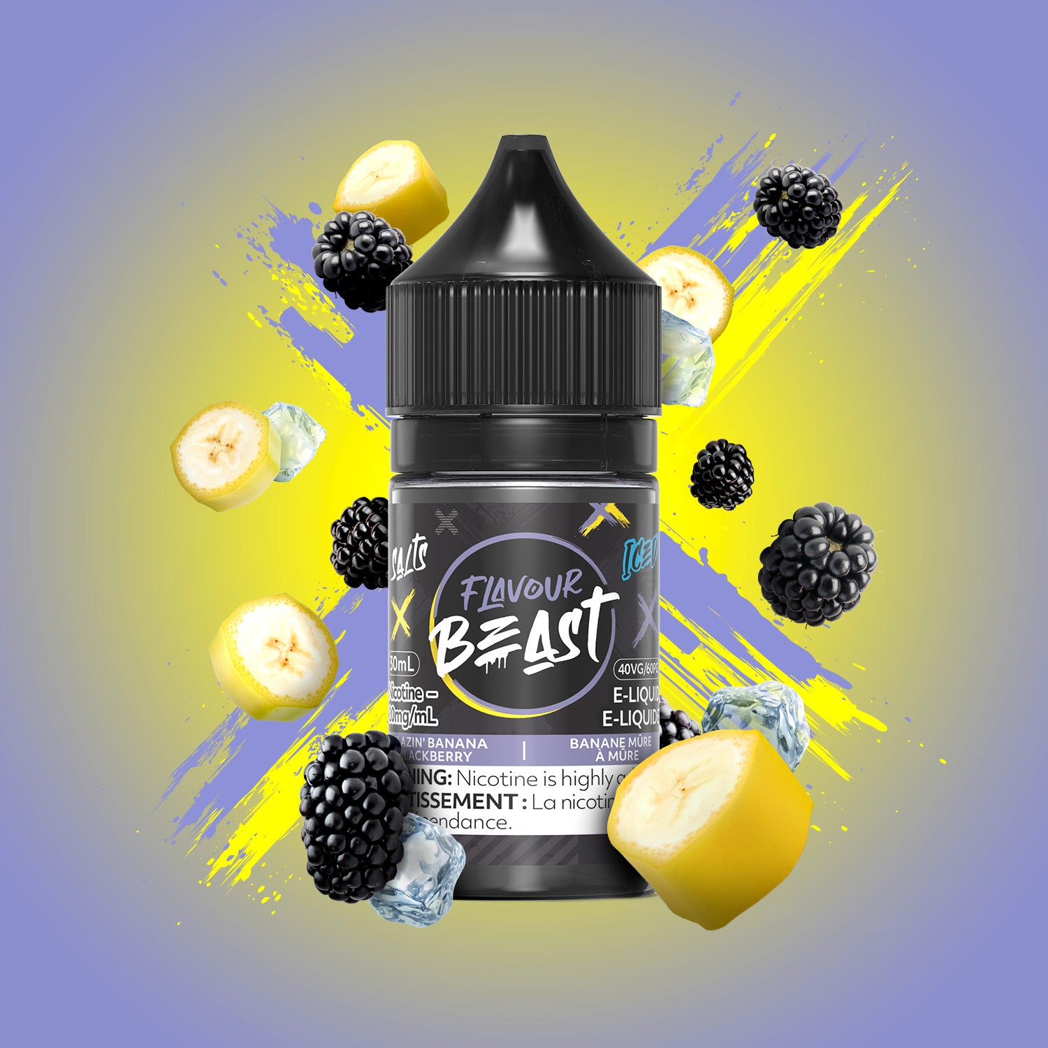 Flavour Beast E-Liquid Salt Wild White Grape 30mL with 20mg nicotine salt, intense wild white grape flavor, smooth and robust vaping experience for Ontario and Quebec customers.