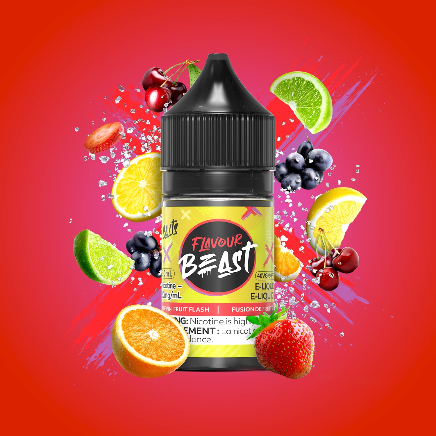 Flavour Beast E-Liquid Salt 30mL, Dope Double Kiwi Iced flavour with 20mg nicotine salt, bold and smooth vaping experience crafted for Ontario and Quebec.