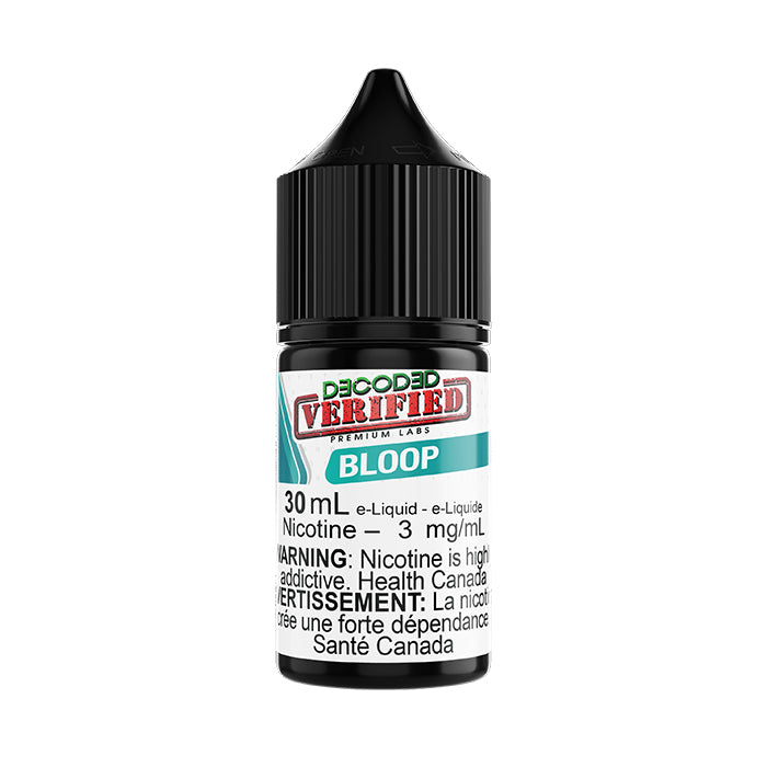 DECODED Verified Salt Nic, Bloop flavour Watermelon Kiwi Candy, 2% nicotine salt e-liquid, smooth and refreshing vape, ideal for Ontario and Quebec vapers.
