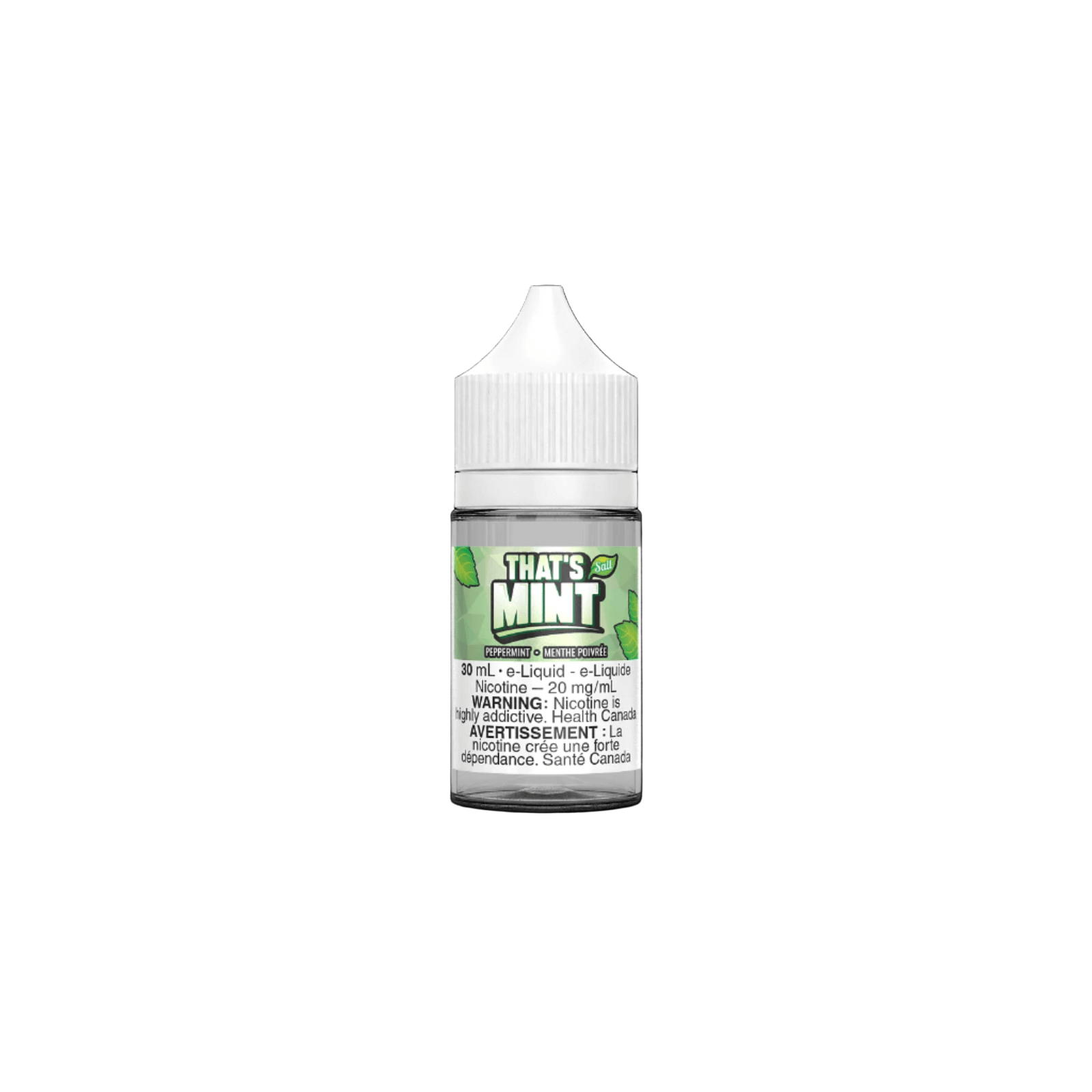 That's Mint - Salt, Peppermint flavour with 12mg salt nicotine, smooth and cooling vape experience designed for Ontario and Quebec customers.