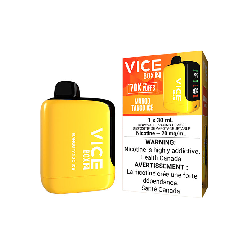 VICE Box 2, Strawberry Ice flavour, smooth and refreshing vape with powerful nicotine satisfaction, ideal for Ontario and Quebec vapers.