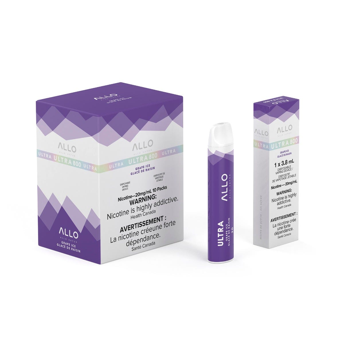 Allo Ultra 800 Disposable Vape — Grape Ice
