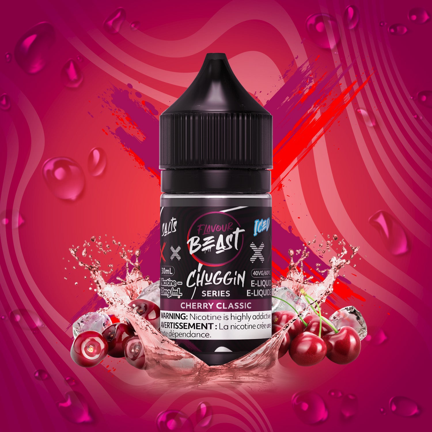 Flavour Beast Chuggin Cherry Classic Salt Nic E-Juice 30mL - Supa Vapes