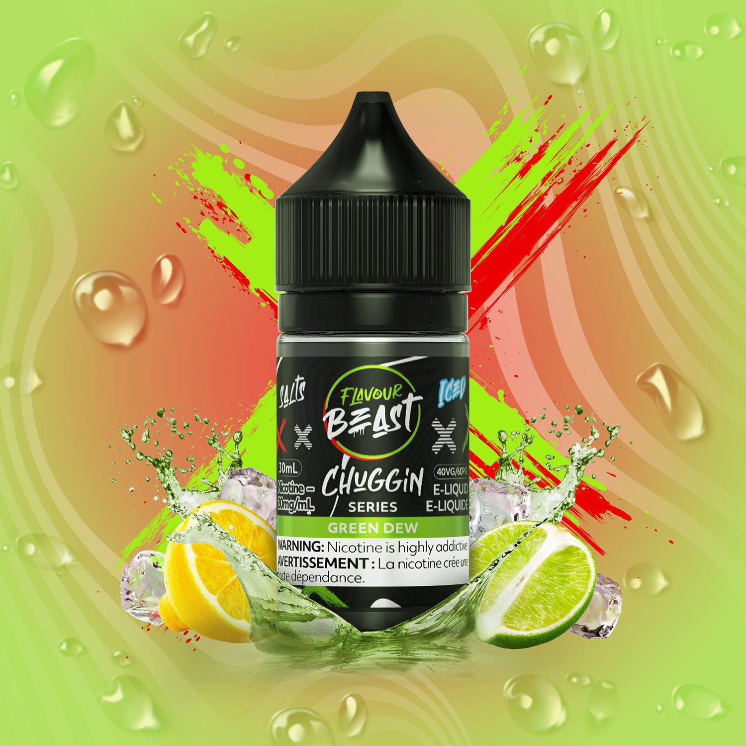 Flavour Beast Chuggin Green Dew Salt Nic E-Juice 30mL - Supa Vapes