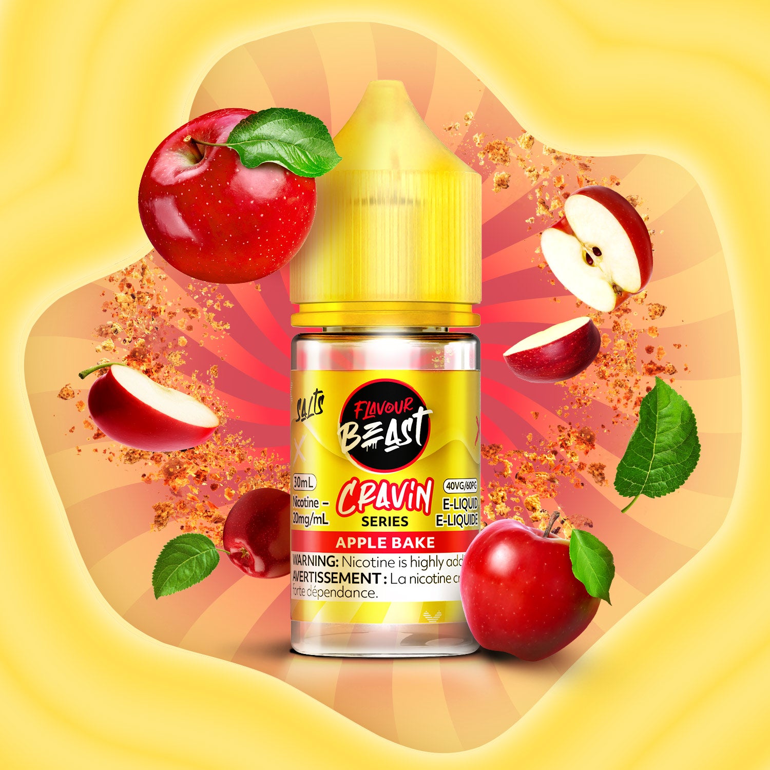 Flavour Beast Cravin Apple Bake Salt Nic E-Juice 30mL - Supa Vapes