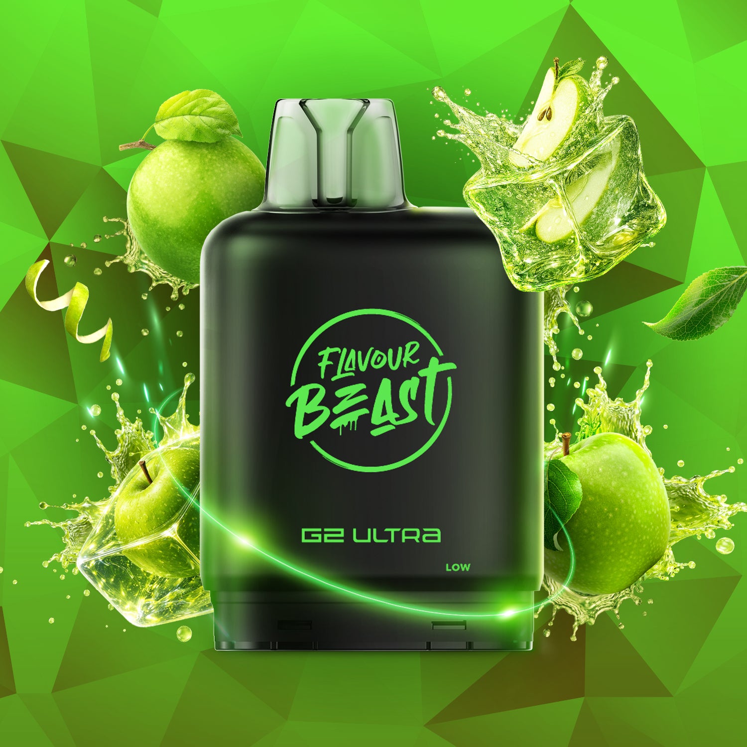 Flavour Beast Level X G2 Ultra Pod Green Apple Fruity G 20mL - Supa Vapes