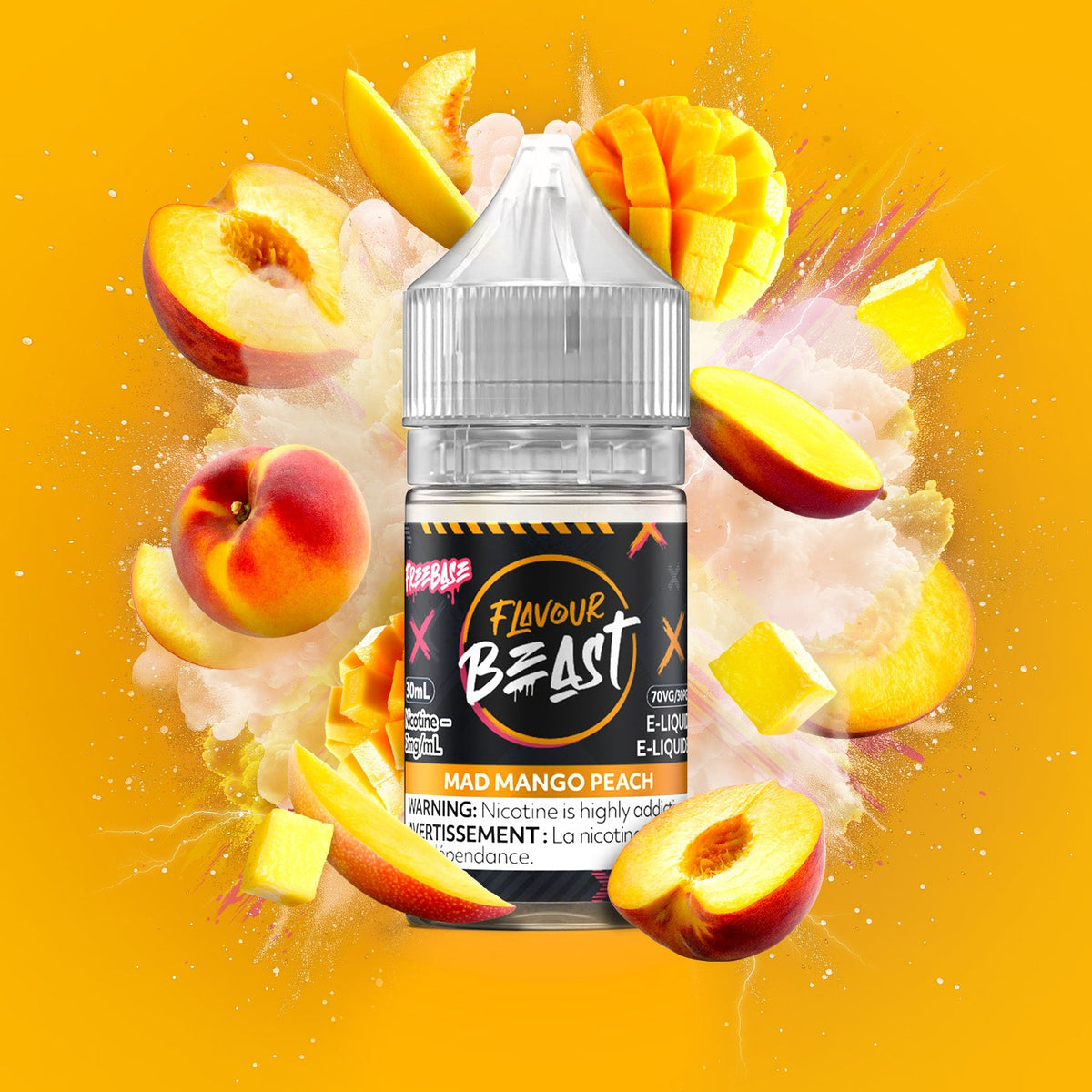 Flavour Beast E-Liquid Salt 30mL Mad Mango Peach - Supa Vapes