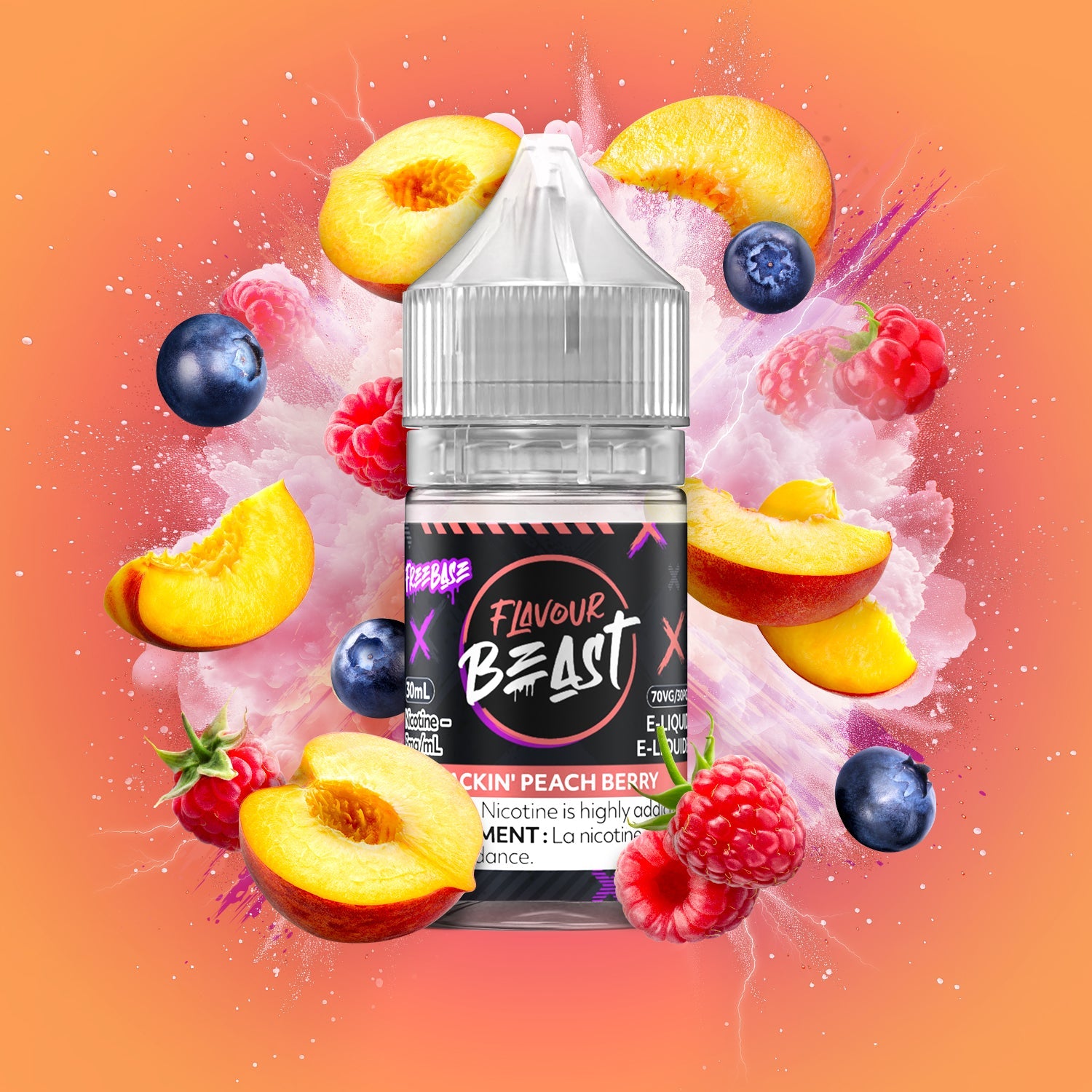 Flavour Beast E-Liquid Salt 30mL Packin' Peach Berry - Supa Vapes