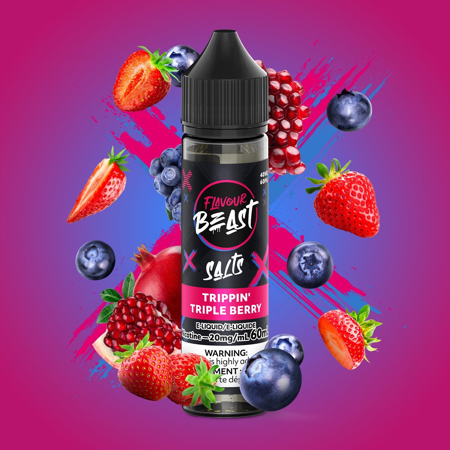 Flavour Beast E-Liquid Salt 30mL Trippin Triple Berry - Supa Vapes