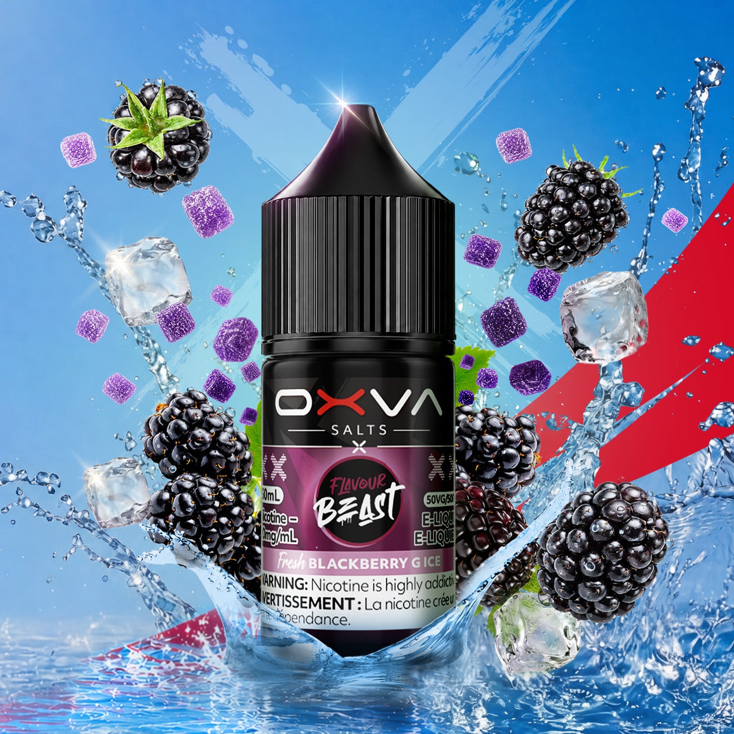 Flavour Beast x OXVA Fresh Blackberry G Ice Salt Nic E-Juice 30mL - Supa Vapes