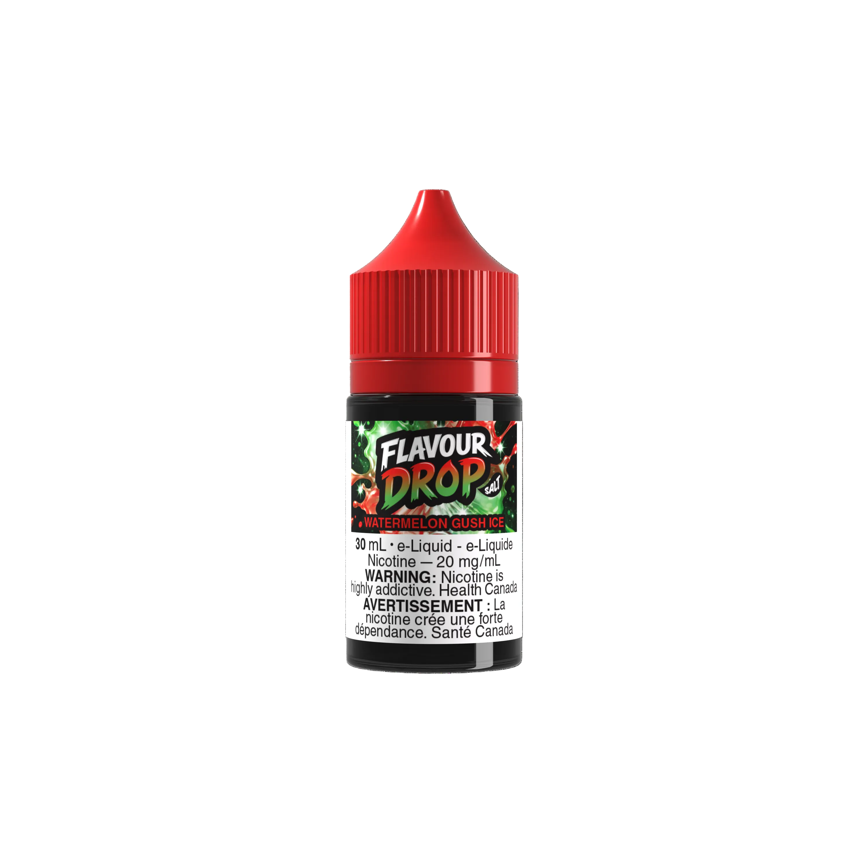Flavour Drop Salt Watermelon Gush Ice 30mL salt nicotine e-liquid bottle
