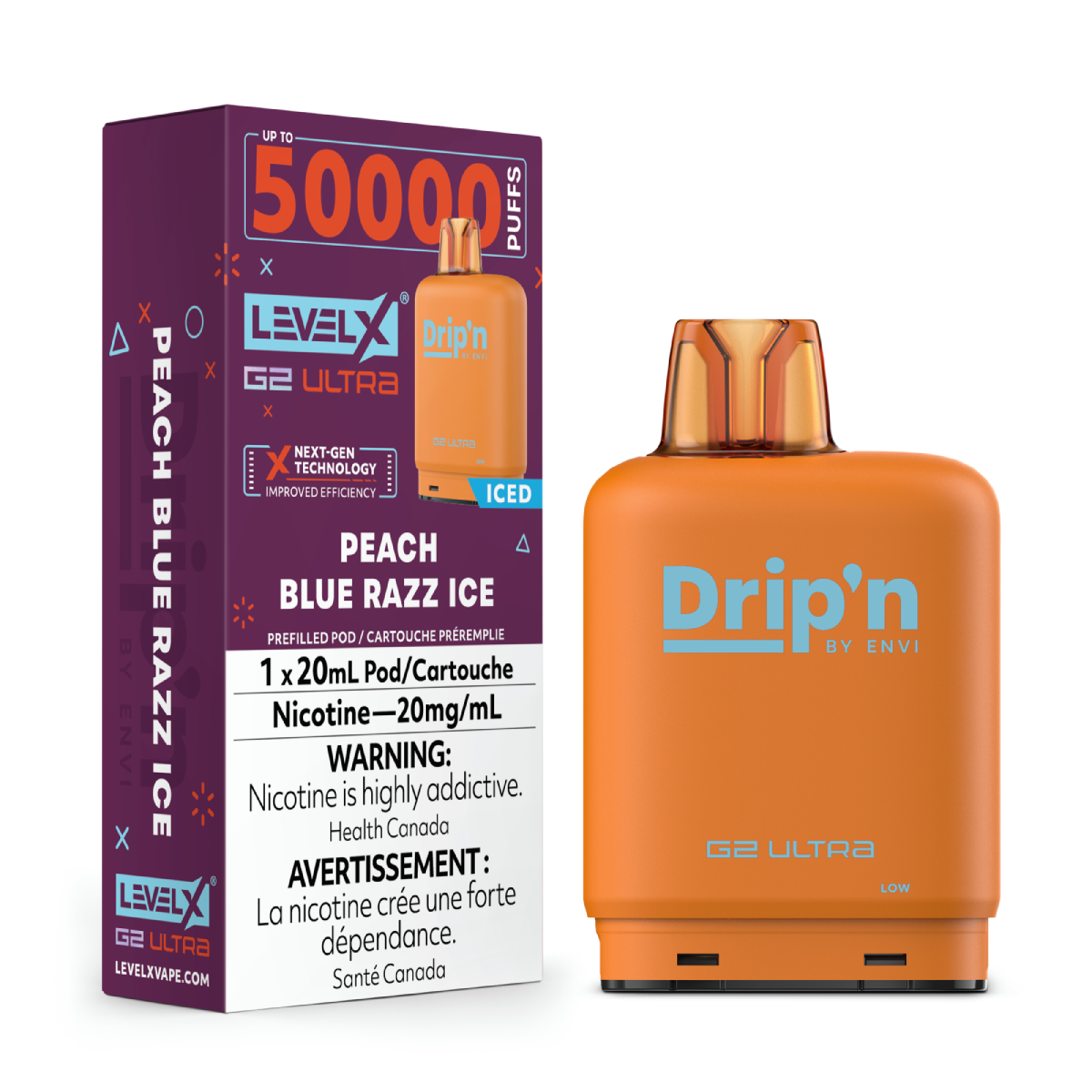 Level X Drip'n G2 Ultra Peach Blue Razz Ice - Supa Vapes