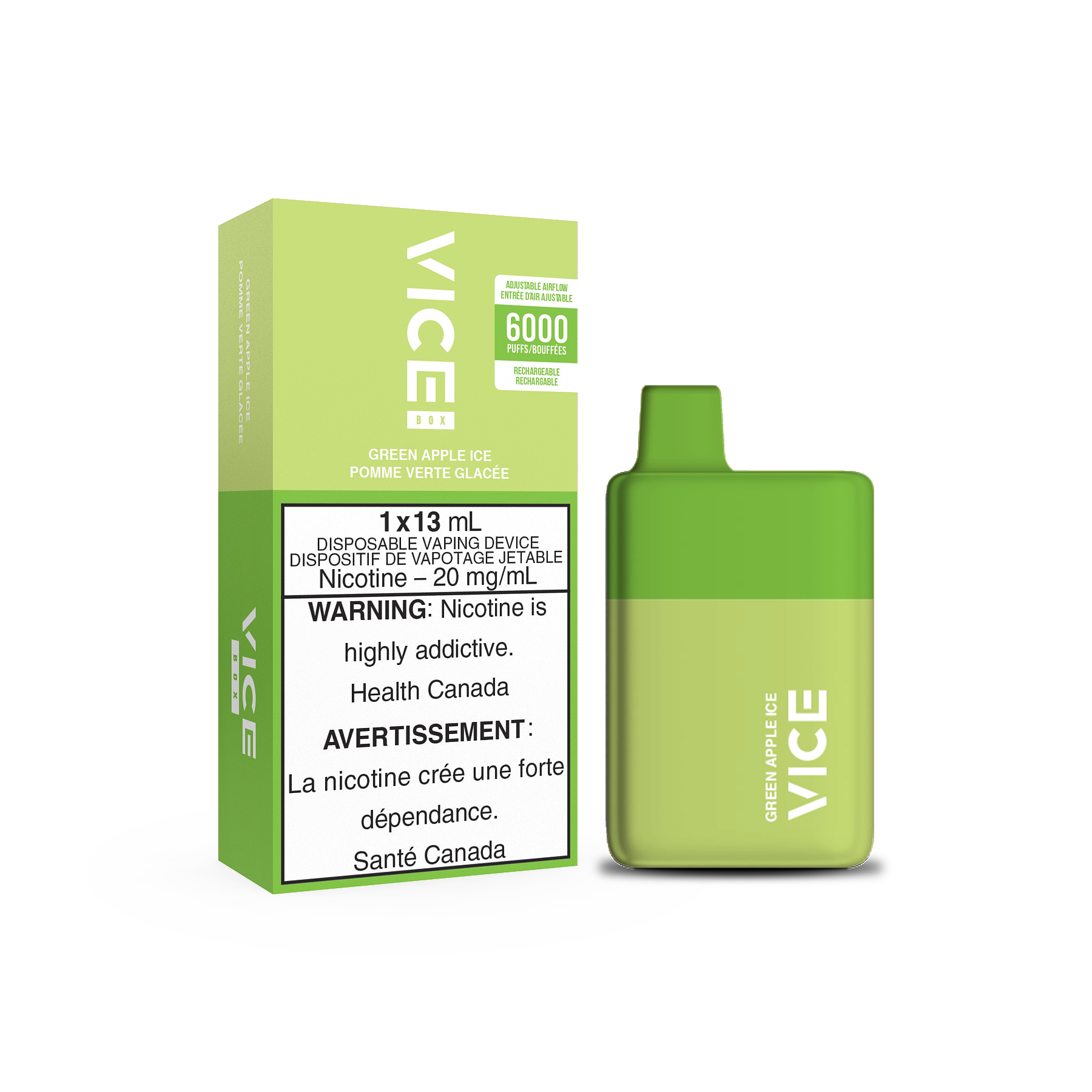 VICE Box 6000, Blue Razz Melon Ice flavour, smooth and refreshing vaping experience, ideal for Ontario and Quebec vapers.