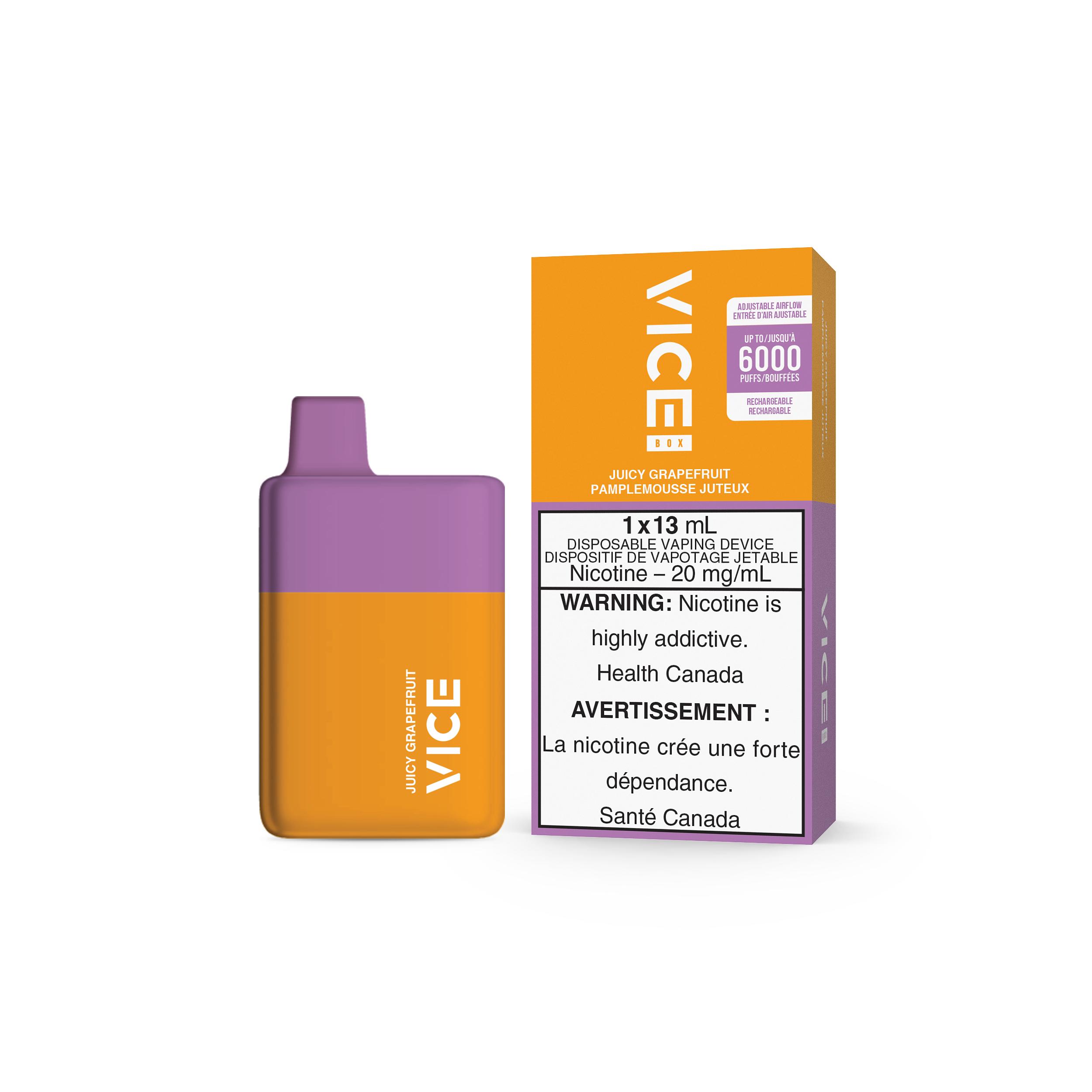 VICE Box 6000, Strawberry Ice flavour, smooth and refreshing vaping experience, popular among Ontario and Quebec vapers.