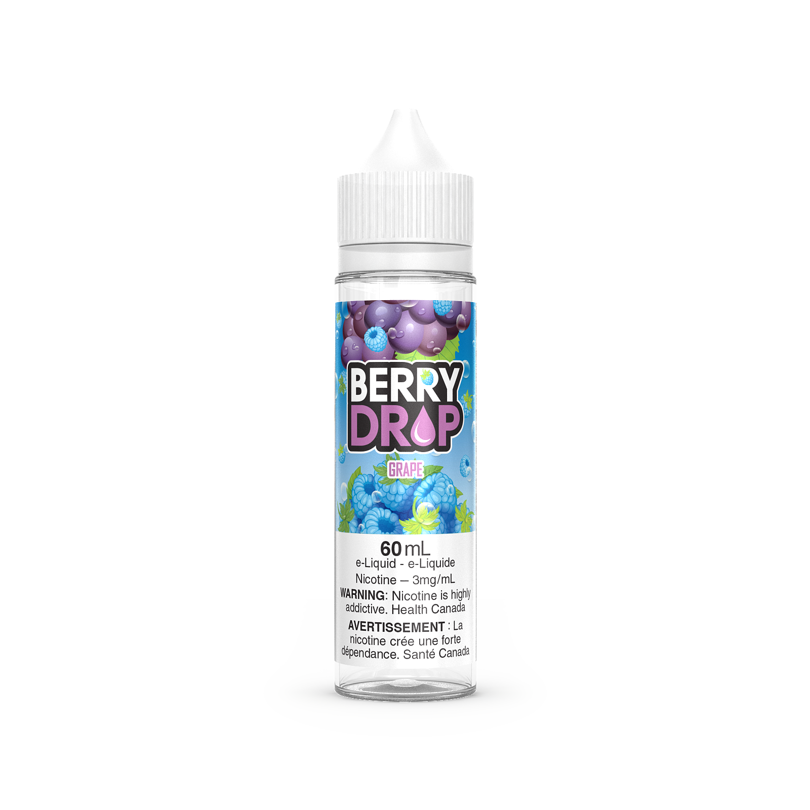 Berry Drop 60mL vape juice, Banana flavour, 6mg nicotine, rich berry blend with fresh banana notes, ideal for Ontario and Quebec vapers seeking fruity indulgence.