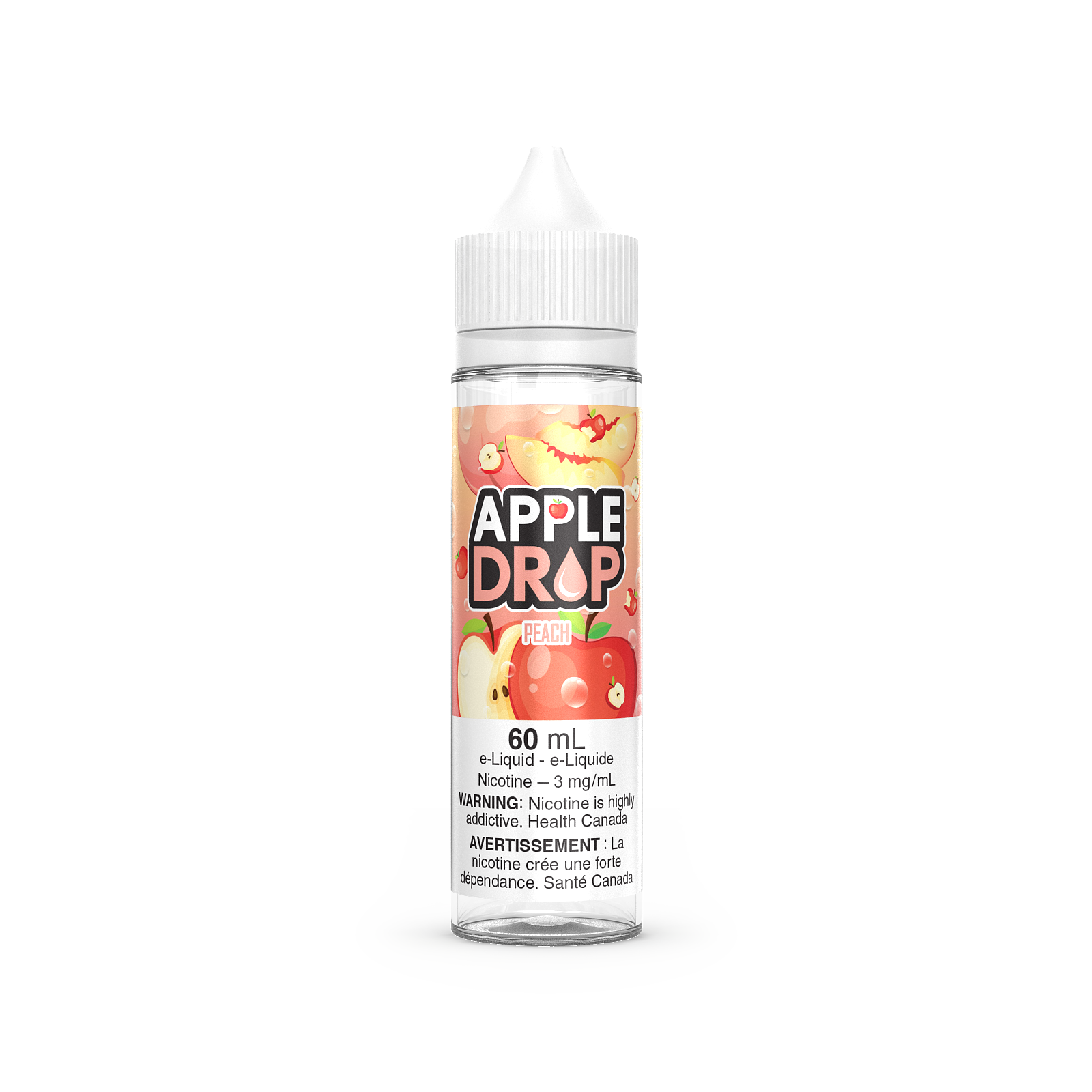 Apple Drop (60mL), Watermelon flavour, 3mg nicotine, refreshing and smooth apple blend e-liquid, perfect for vapers in Ontario and Quebec.