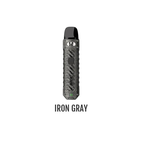 UWELL Caliburn Tenet Pod Kit Iron Gray, 750mAh battery, 16W max output, adjustable airflow, pre-installed 0.8 OHM pod for smooth vaping, sleek and durable design, perfect for Ontario and Quebec vapers.