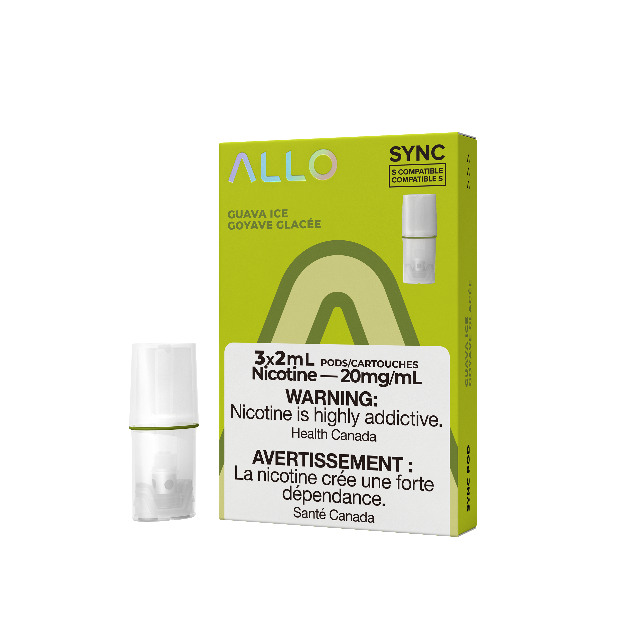 Allo Sync Pods Strawberry Kiwi - high-quality vape pods with smooth draw and bold flavour, available in Hawkesbury, Ottawa, and across Ontario.