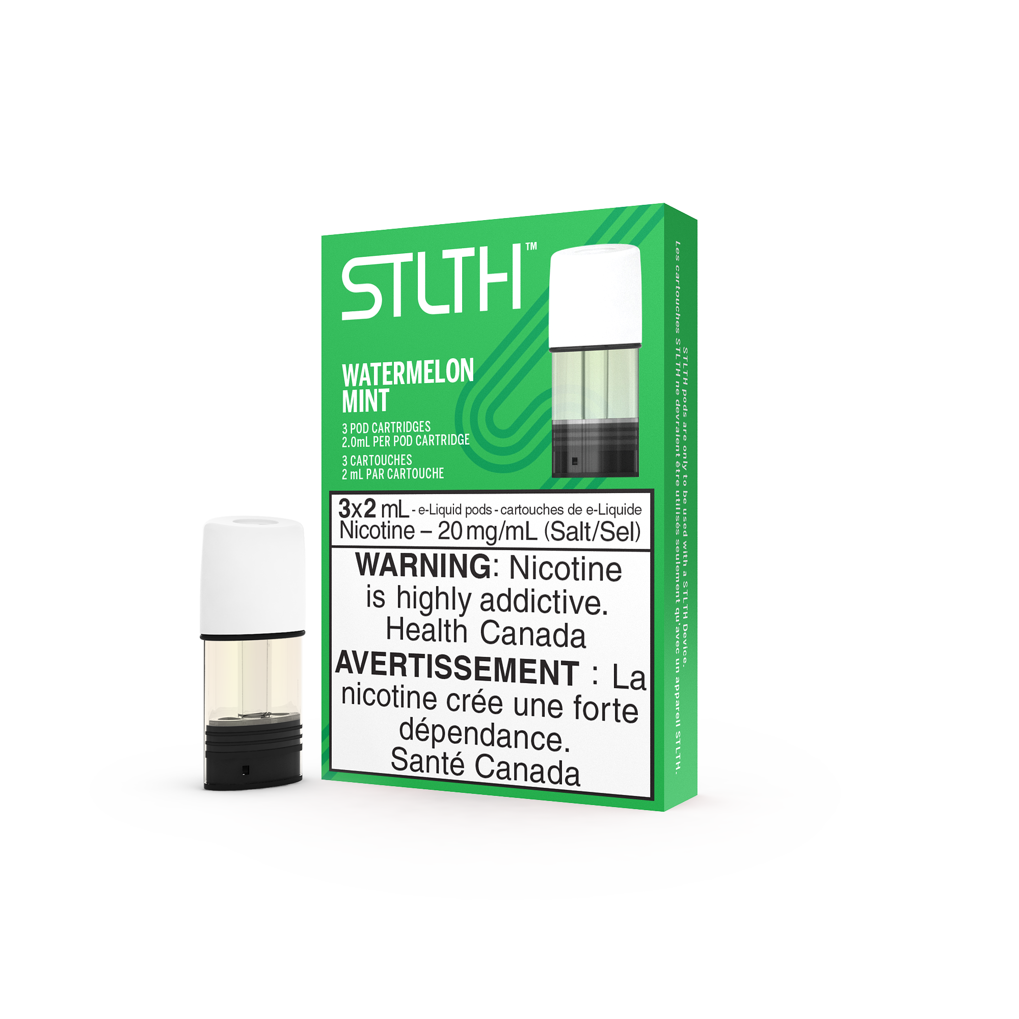 STLTH Pods (3 Pods), Grape Ice flavour with 20mg nicotine strength, smooth vaping experience, compatible with STLTH rechargeable devices, ideal for Ontario and Quebec vapers.